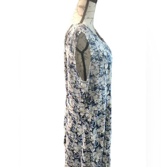 BFA Classics Blue Floral Sleeveless Dress Size 2X - Picture 3 of 10